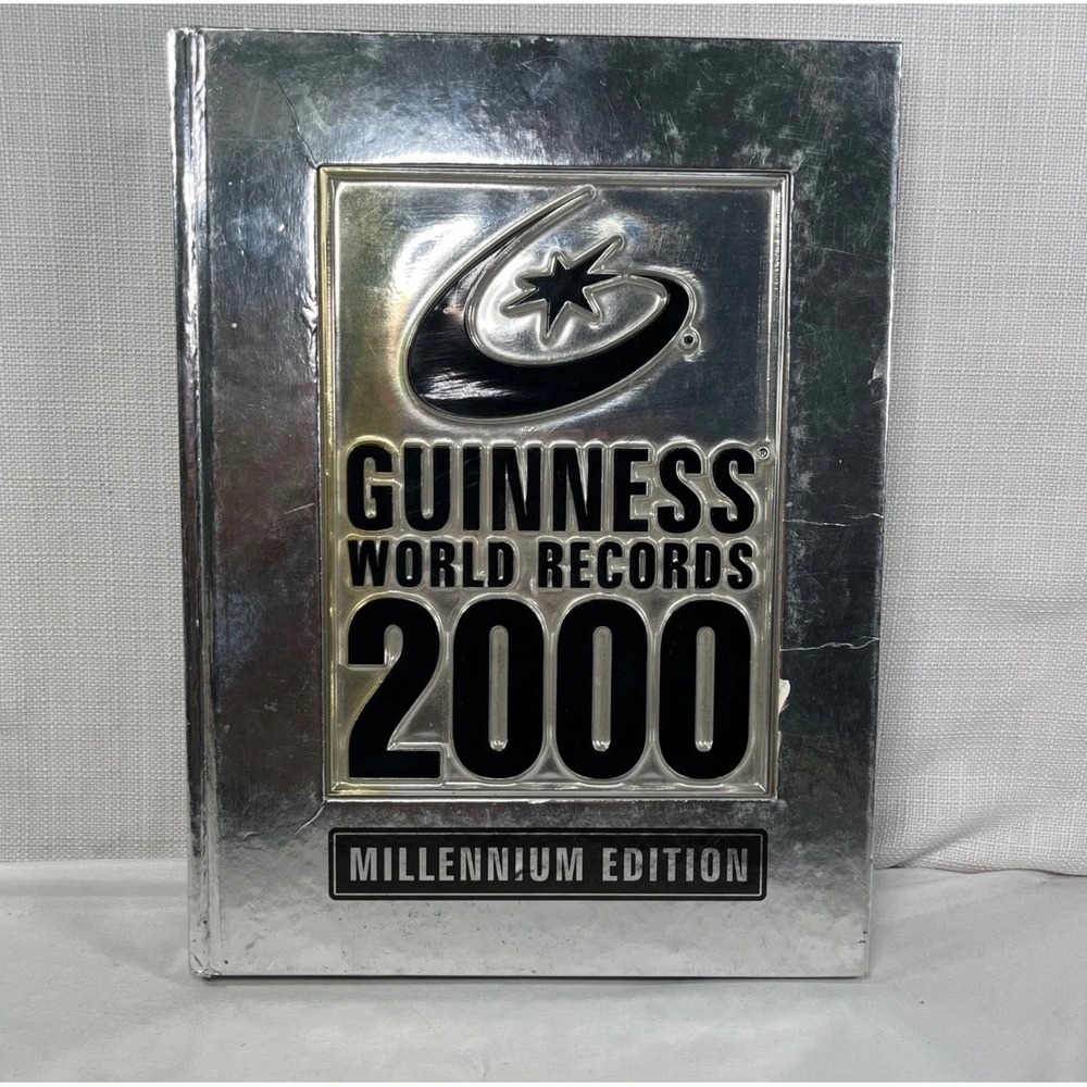Guinness World Records 2000 Millennium Edition Silver Foil Hardcover Y2K Book